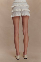 Amy Pointelle Knit Frill Bloomers - Ivory